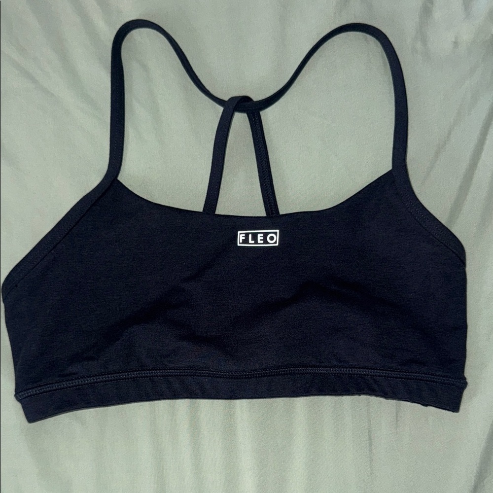 Fleo Black Strappy Sports Bra